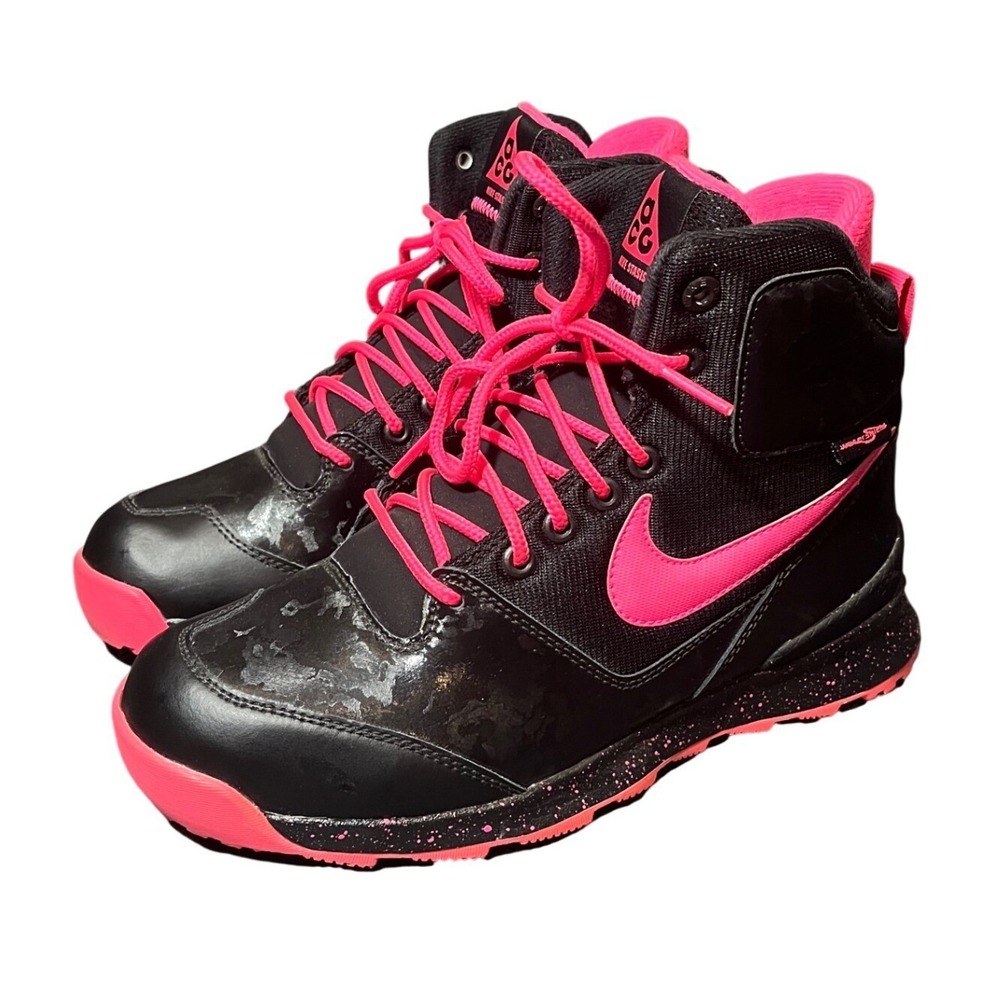 Nike ACG Stasis Boots Youth 5.5Y Wom 7 Black Pink High Top‎ Sneakers 685610-002